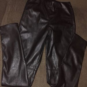 Black leather leggings.
